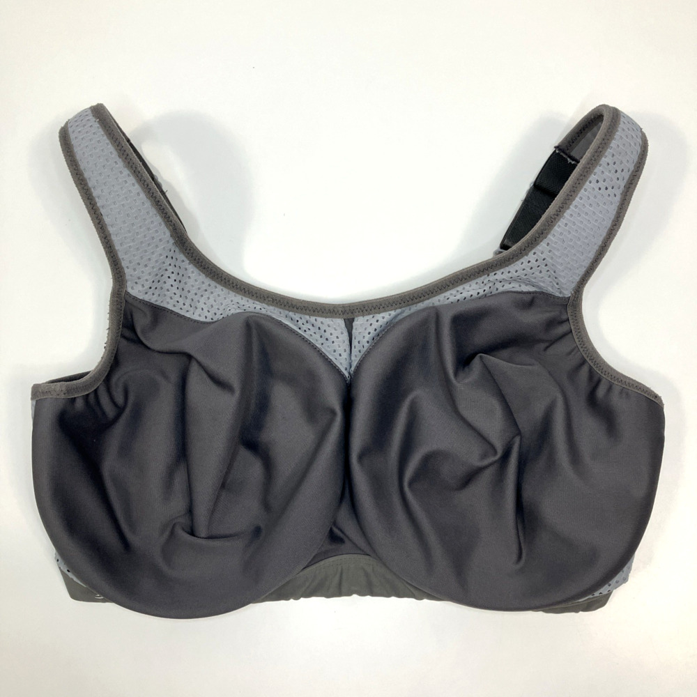 Glamorise High Impact Underwire Sports Bra 9066, Gray, US 36G, UK 36F